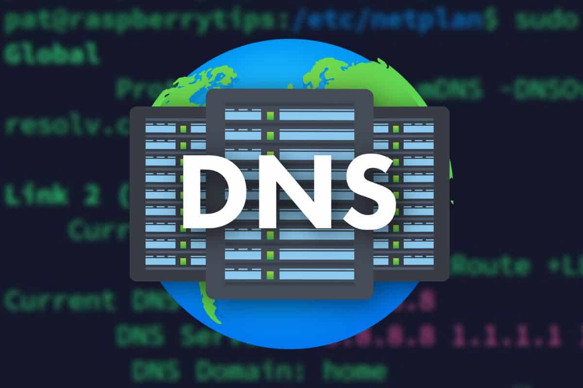 Technical illustration showing DNS records check and domain configuration optimization for website performance